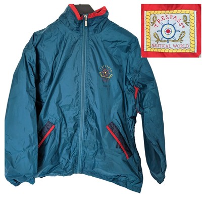 Vintage Windbreaker Trespass Nautical World Blue Jacket/Coat, Size Small