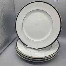 Williams & Sonoma Brasserie set (4) Platinum Plates Dinner 11" Dinnerware  Japan