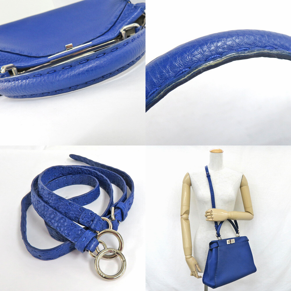 FENDI Peekaboo Selleria Blue Neon 8BN226 Leather bg17604 | eBay