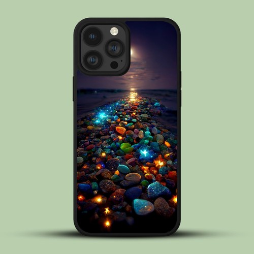 Cover For iPhone 14 15 11 12 13 Pro X XS XR Max neon pebbles - Picture 51 of 200
