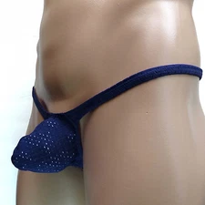 K403 E Mens String Thong Contoured Pouch eyelet Mesh Grape Smugglers Underwear