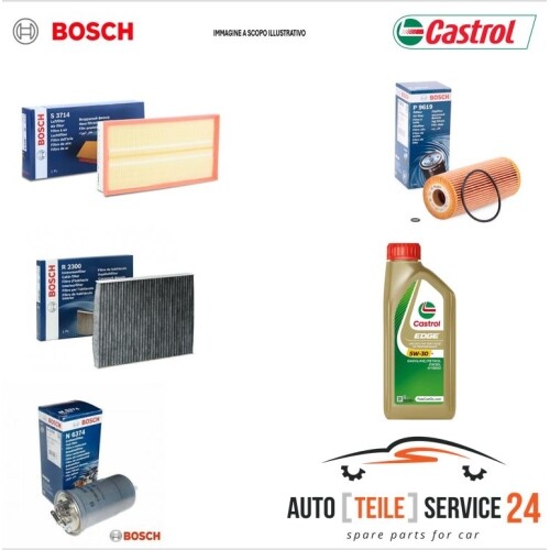 BOSCH Kit de 4 filtre d'inspection + 6 litres d'huile moteu adapté MERCEDES CLAS - Photo 1/2
