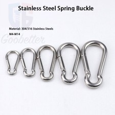 Stainless Steel Locking Carabiner Clip Snap Hook Spring Loaded Karabiner 304/316