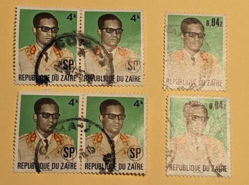 Stamp- Zaire President Joseph D. Mobutu 1972, 1973 Scott 776 Congo  0.04 4K set6 - Afbeelding 1 van 1
