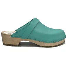 AM-Toffeln Swedish Style Clogs in Turquoise (100) - Wooden Footbed
