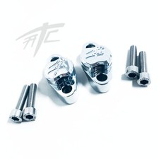 HAYABUSA CHROME DIAMOND CUT KANJI HANDLE BAR CLAMPS 2002 SUZUKI HAYABUSA