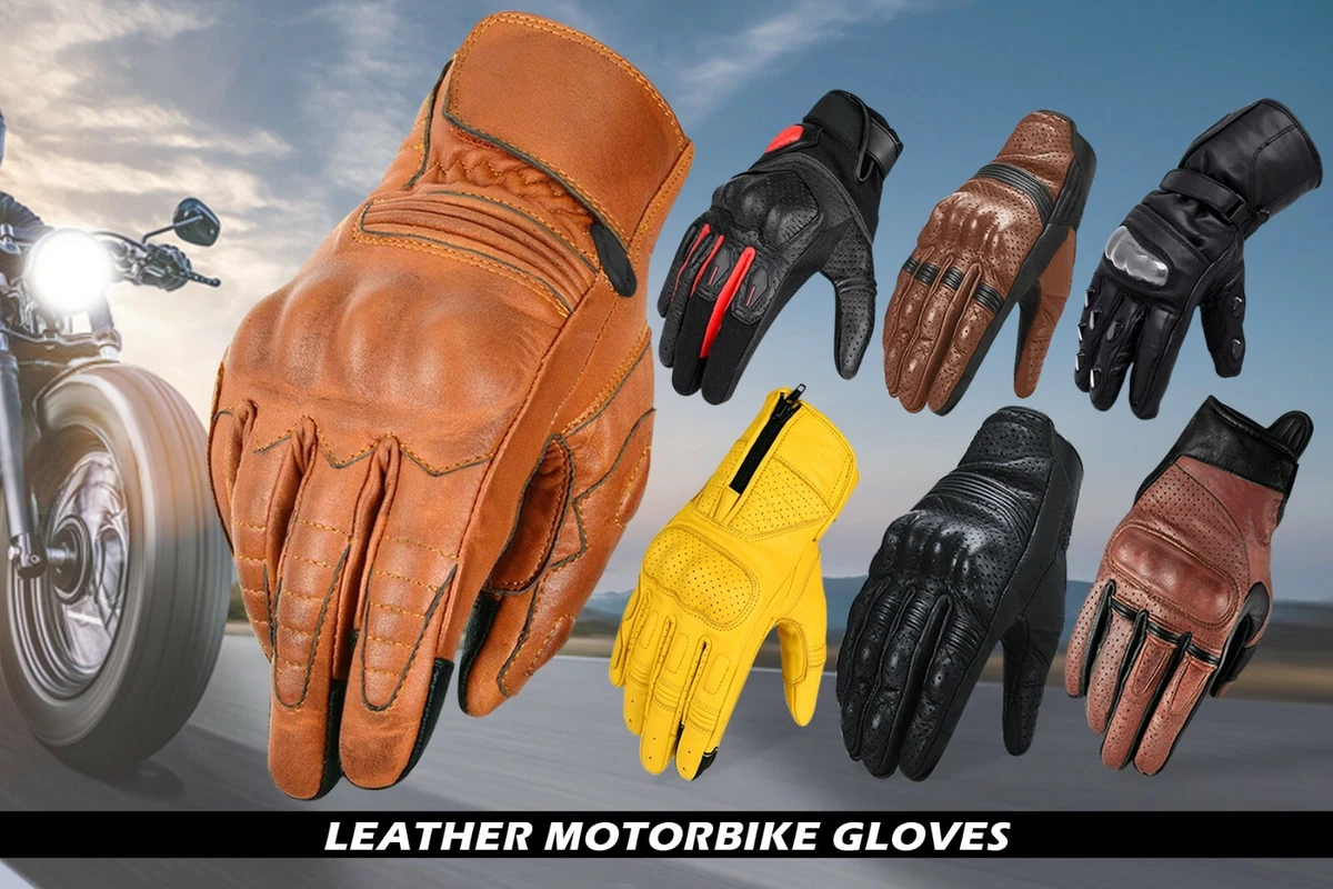 Ciré Cuir Vintage Meilleur Joint Hiver Été Moto Gants