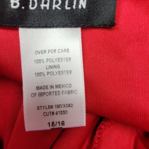 B. Darlin Clip Dot Double Hem A-Line Mini Dress Junior's Size 15 / 16 Cherry NWT - Picture 8 of 10