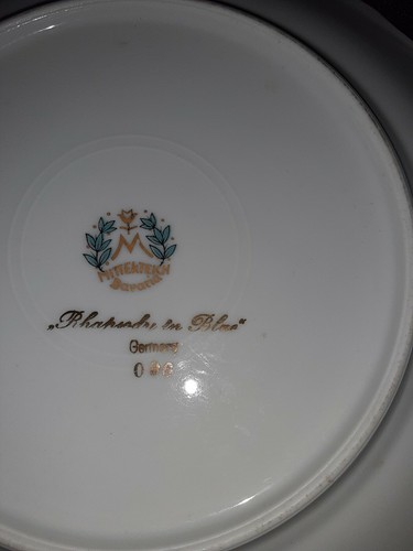 Mitterteich Bavaria Rhapsody in Blue Germany Saucer and Dessert Plate 7.5"in. - Picture 3 of 3