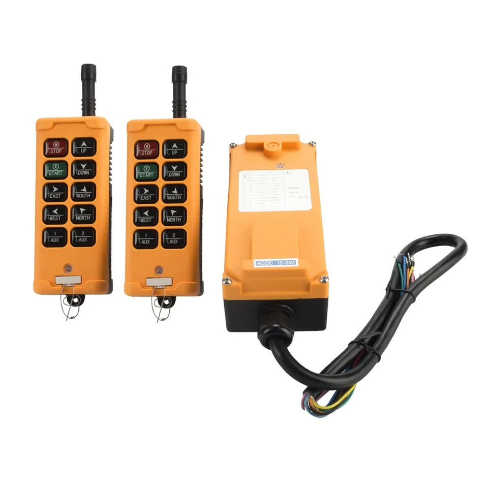 OBOHOS Radio Remote Controller HS-10-2 12-24VDC 10 Channels 1 Speed Hoist Crane Truck
