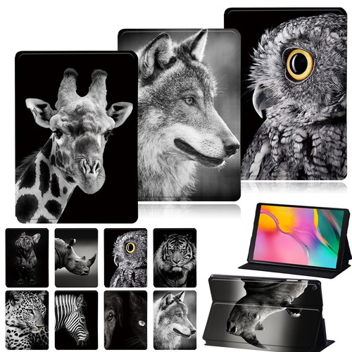 Custodia supporto tablet in pelle PU animale per Samsung Tab A7/A8/A9/A9 Plus + penna - Foto 1 di 21