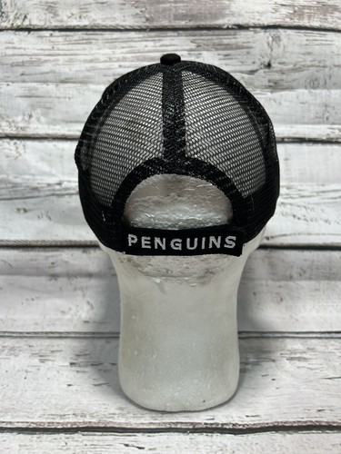 Wilkes-Barre Scranton Penguins Stadium Giveaway Logo Black Mesh Snapback Hat Cap - Picture 4 of 7