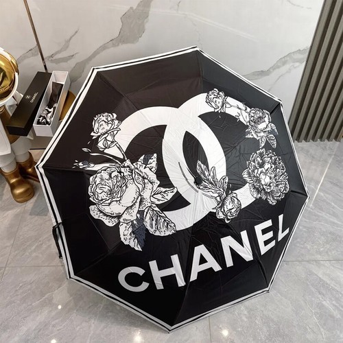 ChanelSchwarzer Taschenschirm Sonnen- und Regenschirm Unisex Leichtschirm - Bild 8 von 9