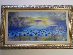 ALVARO-PEPPOLONI-LARGE-ABSTRACT-PAINTING-EXPRESSIONISM-VINTAGE-SURREAL-FLOWERS