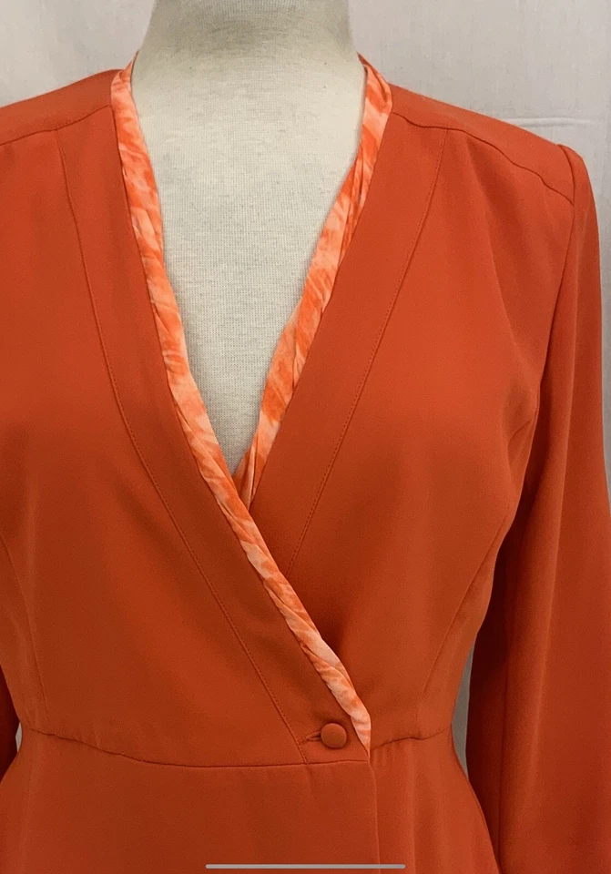 Cabi Blazer Jacket Sz 4 Orange Poly 1-btn Func Cuffs NWOT YGI P1-110 - Imagem 3 de 4