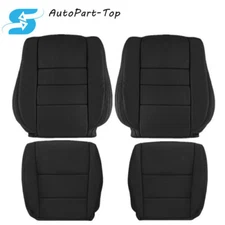 For 2008-2012 Honda Accord Driver Passenger Bottom Top Leather Seat Cover Black