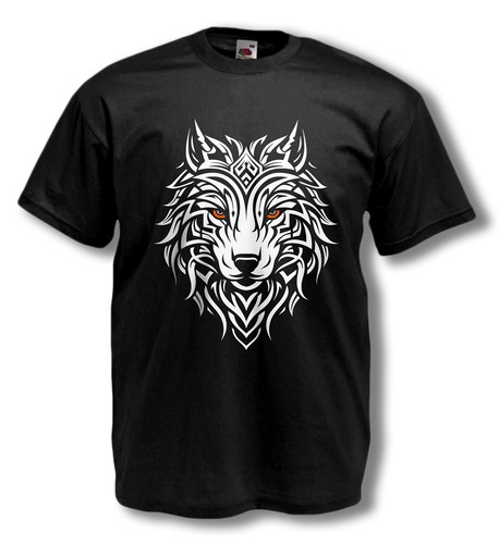 Men's Celtic Wolf Tee: Explore Diverse Color Variations! Premium flock Garments - Picture 3 of 26