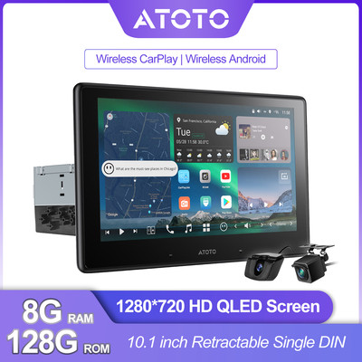 ATOTO X10 10 inch ChatGPT Android Auto Single DIN In-dash Car Stereo+F&R Camera