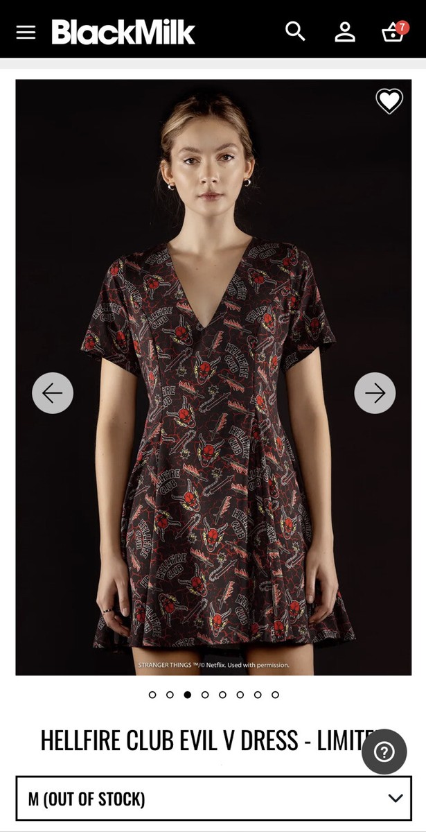STRANGER THINGS BLACKMILK ドレス Blackmilk “HELLFIRE CLUB EVIL V DRESS” Stranger Things Size
