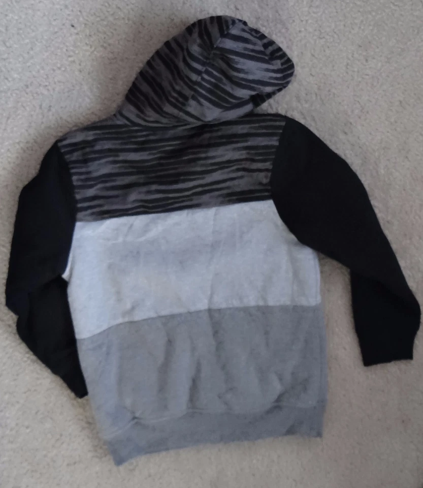 OCEAN CURRENT sudadera/chaqueta negra/gris manga larga con capucha cremallera, talla L Foto 3 de 3