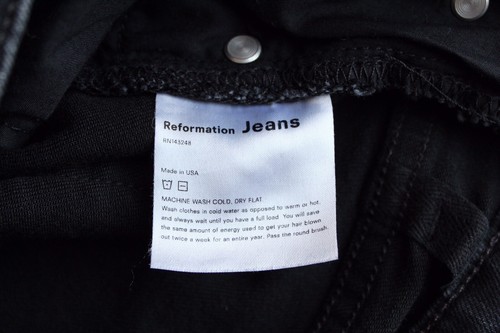 Reformation Faded Black Destroyed High & Skinny Jeans 31 Organic Cotton Stretch - Picture 6 of 6