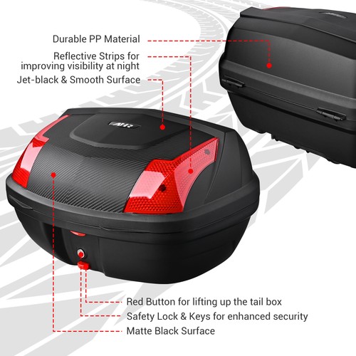 AHR 48L E-Bike Motorcycle Tour Tail Box Scooter Trunk Storage Lock Carrier Case - Picture 3 of 9
