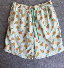 Lands End Swim Trunks Mens Medium 32-34 Upside Down Pineapple Pockets Lined