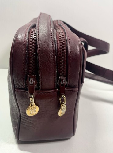 A174 Celine Shoulder Bag Crossbody Bordeaux Rare - Picture 4 of 10
