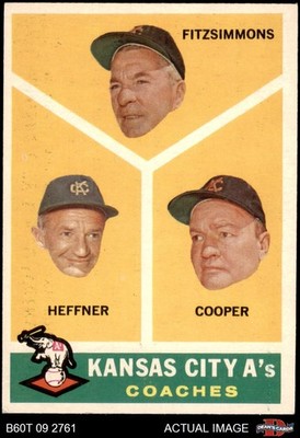 1960 Topps #462 Fred Fitzsimmons A's Coaches Athletics COACH 7 - NM