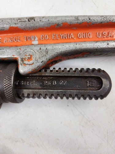 RIDGID Tools Model 818 18” Aluminum Straight Pipe Wrench Heavy Duty Monkey USA - Picture 10 of 19
