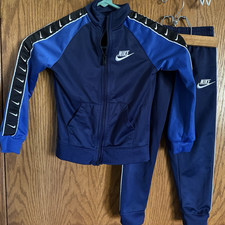 Nike Blue 2 Piece Tracksuit Jacket and Pants Boys Youth Size 4T 3-4 Yrs