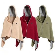 63 X35 Electric Heated Blanket Heating Poncho Shawl Fast Heat Office w/Zipper