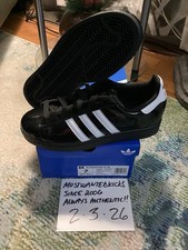 DS 2025 Adidas Superstar II Bajo Negro Charol y Blanco Mujer’s Talla 7