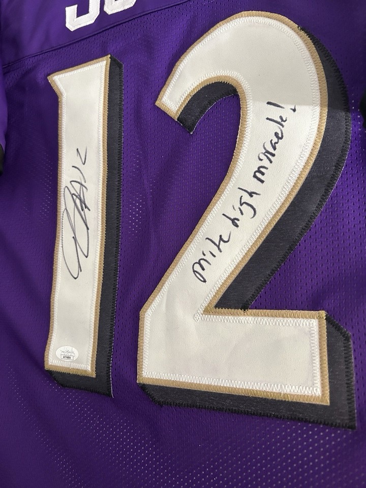 Jacoby Jones “Mile High Miracle” Signed Autographed Jersey Ravens Lamar ...