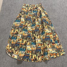 VINTAGE 80s R.D midi-length Skirt Women's M Western Novelty Print Made In USA