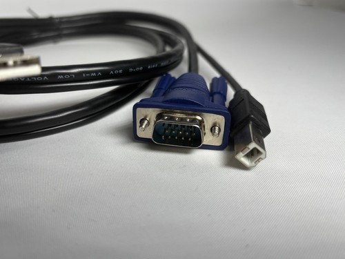 USB VGA 2-in-1 KVM Console Cable LCD Monitor SVGA HD Video PC Adapter 1.5m Lead - Afbeelding 4 van 4