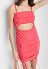Women's Sleeveless Cut Out Ruched Front Bodycon Dress - Wild Fable Coral Medium