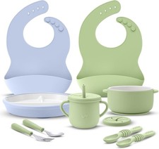 9 Pcs Porcelain Baby Feeding Set Porcelain Kids Plates and Bowls with Suction Se