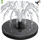 3.5W Solar Fountain with 2000mAh Battery - Work On Cloudy Days - Black 