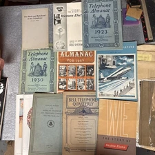 Lot Of 11 Telephone Almanacs 1920-1960 History Of Telephone Magazine