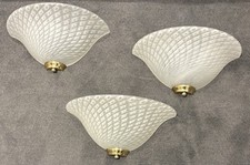 Christopher Wray Vintage Glass Wall Uplight With Brass Fixture