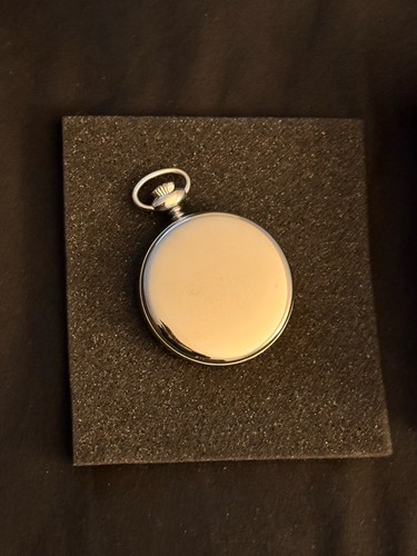 Open Face Pocket Watch, Mechanical Hand Wind, Charles Hubert, Stainless Steel - Picture 4 of 4
