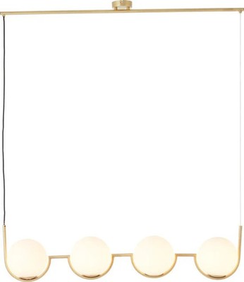 Brilliant Glint Hängeleuchte 4-flammig Holz/Messingglas/Metall 4x D45, E14, 40