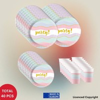 40-Tlg. Elegant Party Set FüR Kindergeburtstag