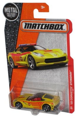 Matchbox Yellow '15 Corvette Stingray (2015) Metal Toy Car 63/125