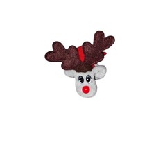 Vintage Galoob 1995 Mini Red Nosed Gray Pound Puppies 2.5" Reindeer Plush