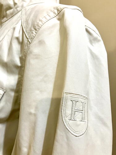 Tommy Hilfiger Girl’s Utility Jacket L Zip Front Pockets Logo Long Sleeve Cream - Picture 4 of 17