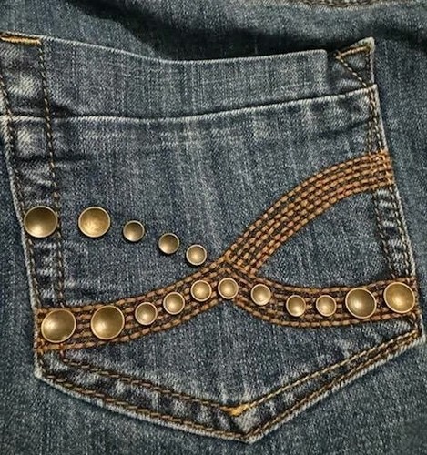 Gonna di jeans Christopher and Banks donna / taglia 12-14 - tasche impreziosite - Foto 2 di 5