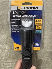 LuxPro LP1100V3 455 Lumen LED Flashlight Batteries Included Water Proof 
