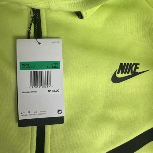 Nike Sportswear Tech Fleece Felpa con Cappuccio e Zip Neon HV0949-736 Uomo Taglia XL-Alta - Foto 9 di 9